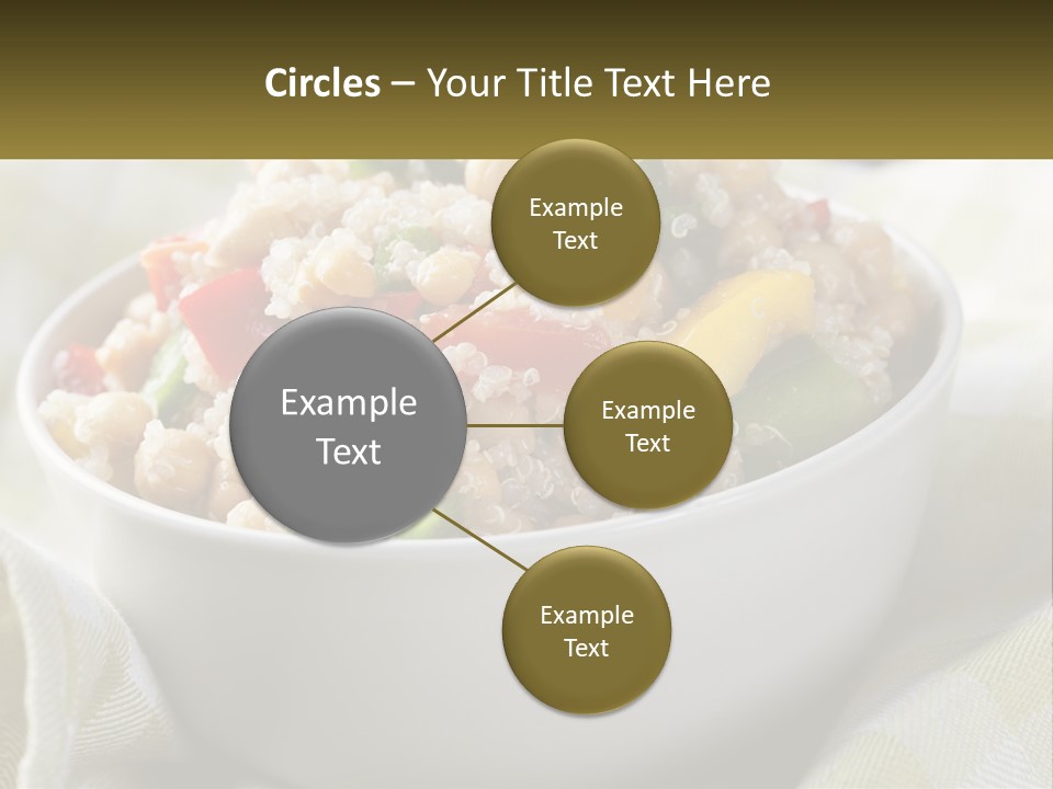 A White Bowl Filled With Rice And Veggies PowerPoint Template