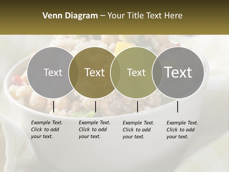 A White Bowl Filled With Rice And Veggies PowerPoint Template