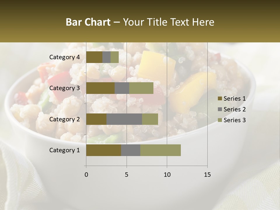 A White Bowl Filled With Rice And Veggies PowerPoint Template
