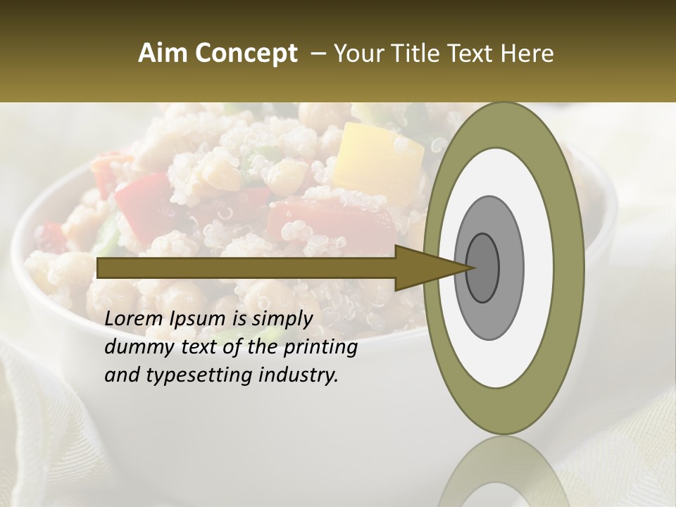 A White Bowl Filled With Rice And Veggies PowerPoint Template