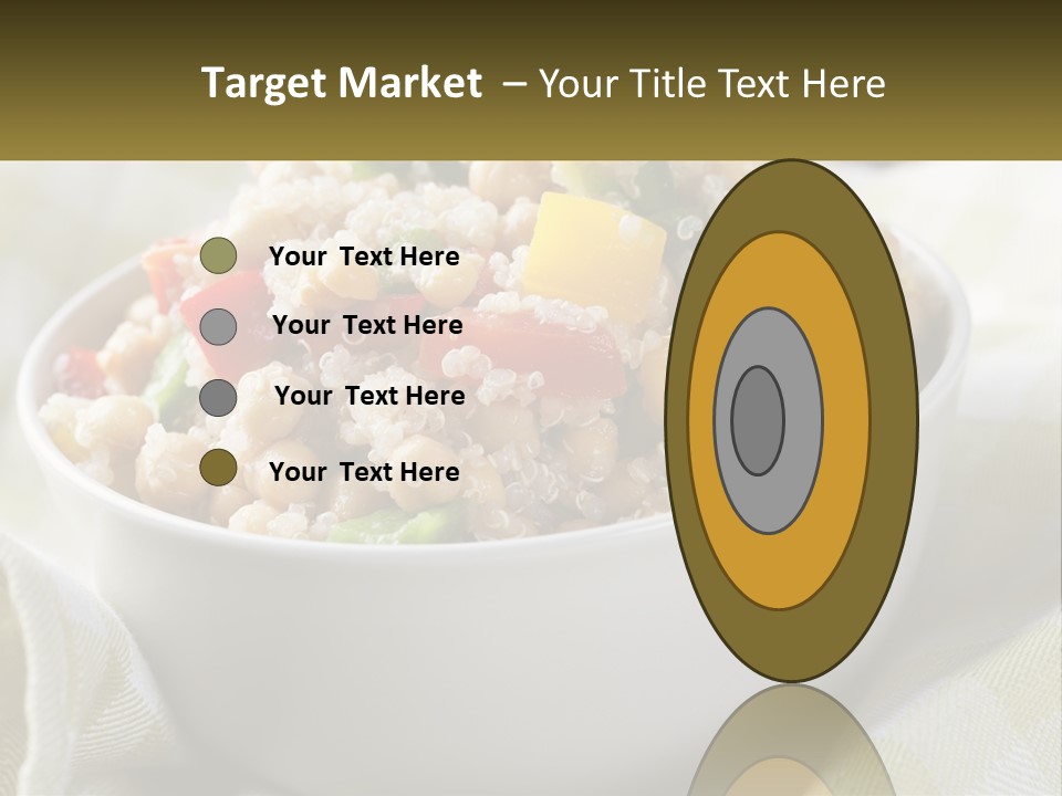 A White Bowl Filled With Rice And Veggies PowerPoint Template
