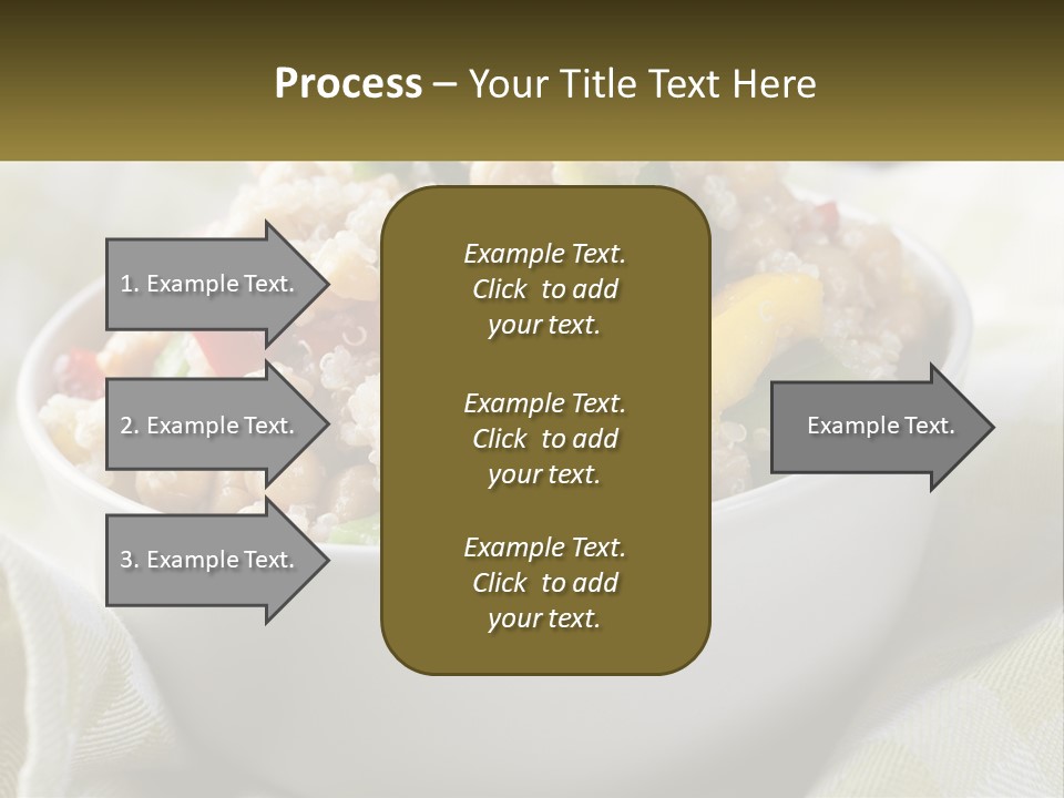 A White Bowl Filled With Rice And Veggies PowerPoint Template