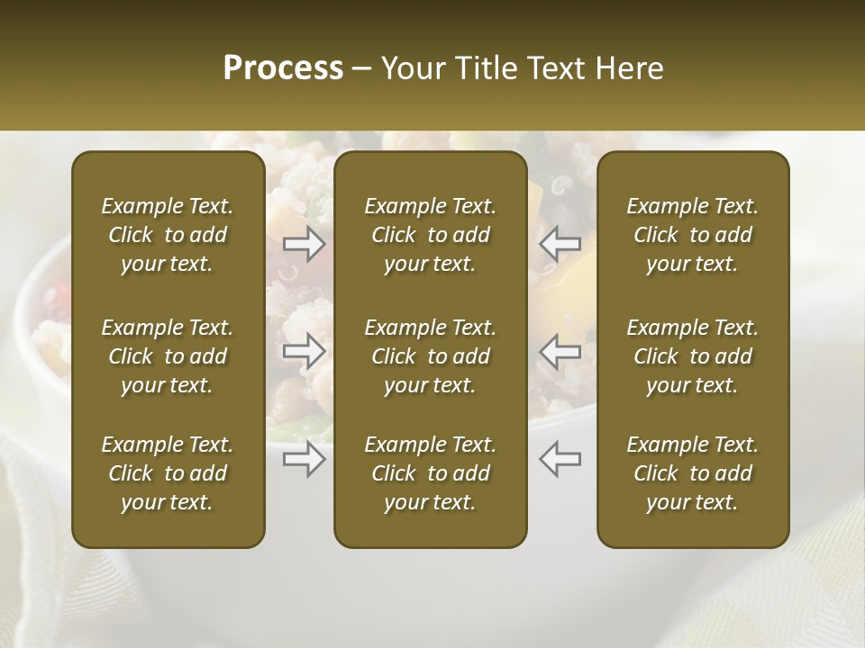 A White Bowl Filled With Rice And Veggies PowerPoint Template
