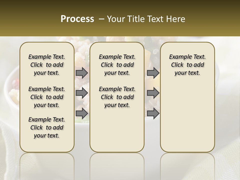 A White Bowl Filled With Rice And Veggies PowerPoint Template