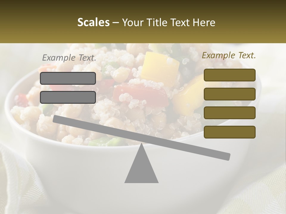 A White Bowl Filled With Rice And Veggies PowerPoint Template