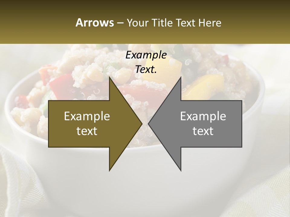 A White Bowl Filled With Rice And Veggies PowerPoint Template