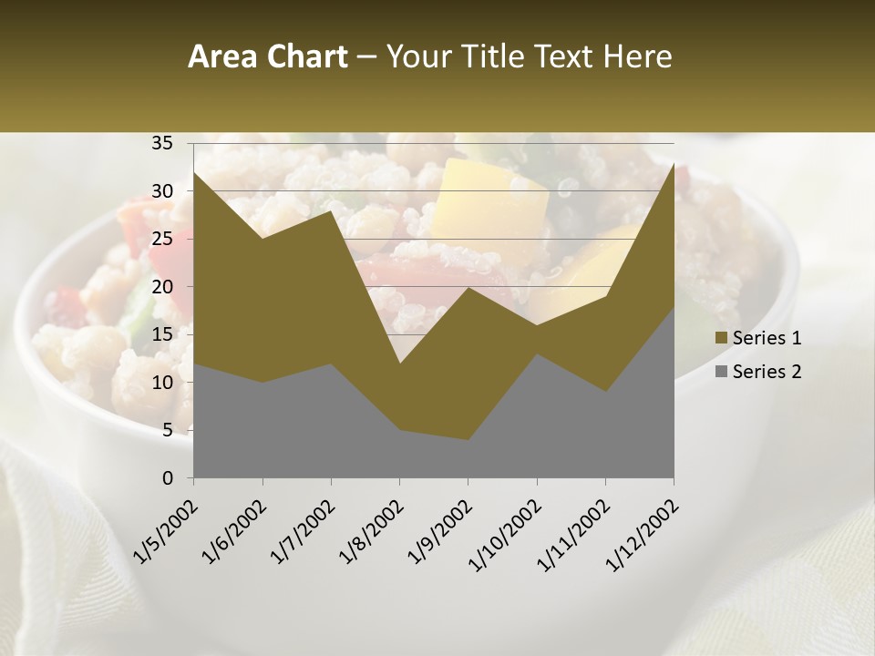 A White Bowl Filled With Rice And Veggies PowerPoint Template