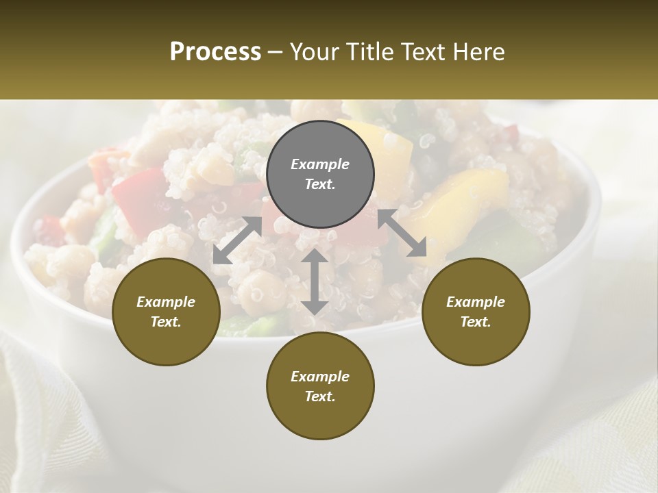 A White Bowl Filled With Rice And Veggies PowerPoint Template