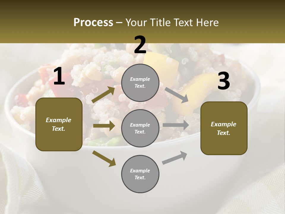 A White Bowl Filled With Rice And Veggies PowerPoint Template