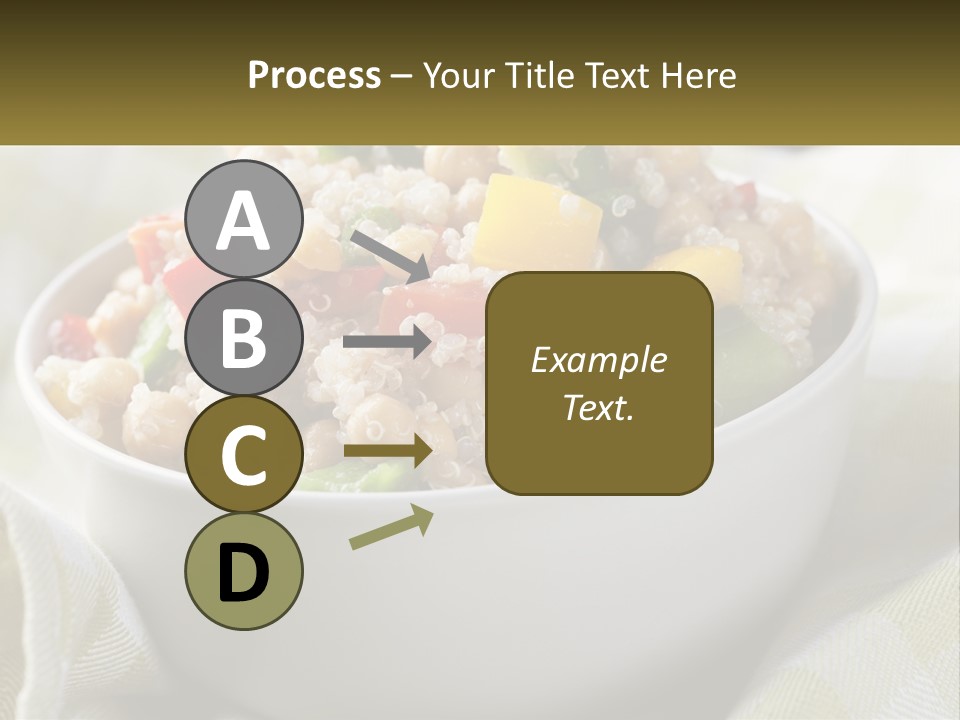 A White Bowl Filled With Rice And Veggies PowerPoint Template