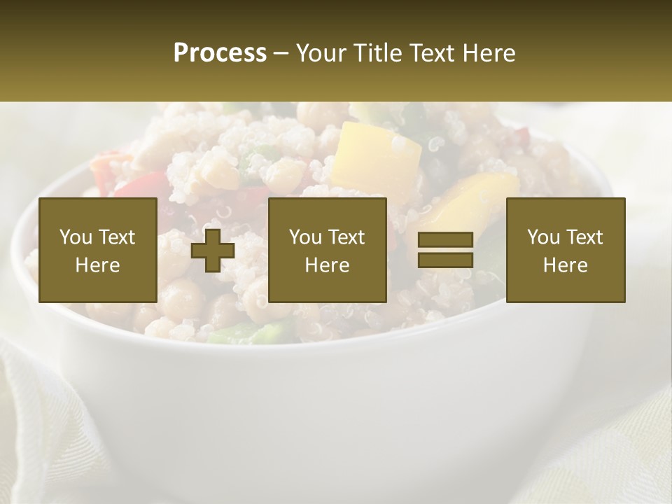 A White Bowl Filled With Rice And Veggies PowerPoint Template