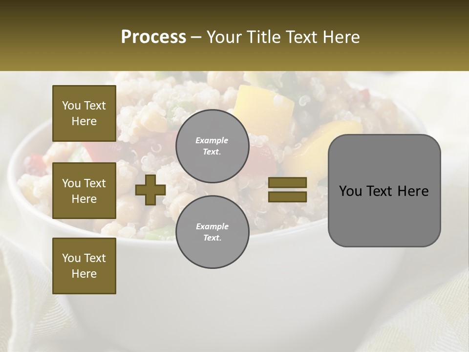 A White Bowl Filled With Rice And Veggies PowerPoint Template