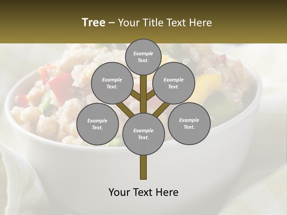 A White Bowl Filled With Rice And Veggies PowerPoint Template