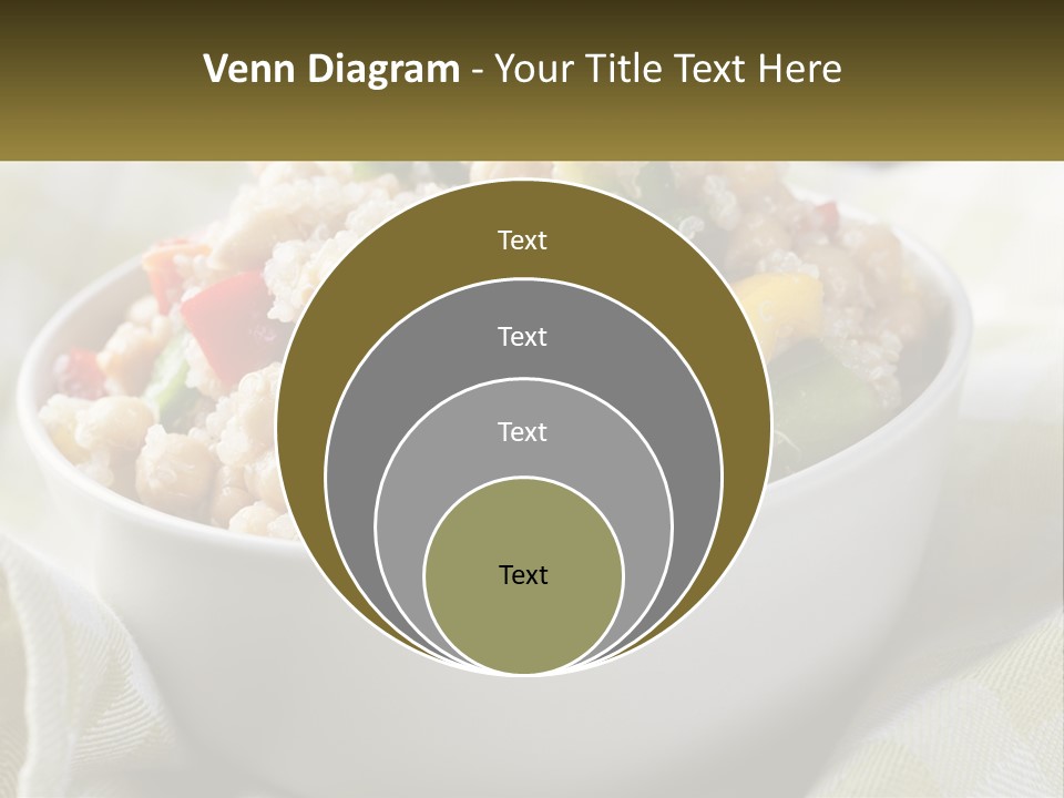A White Bowl Filled With Rice And Veggies PowerPoint Template