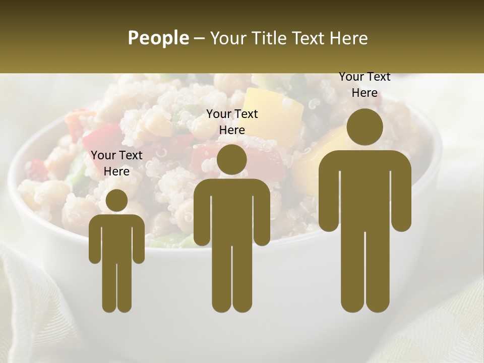 A White Bowl Filled With Rice And Veggies PowerPoint Template