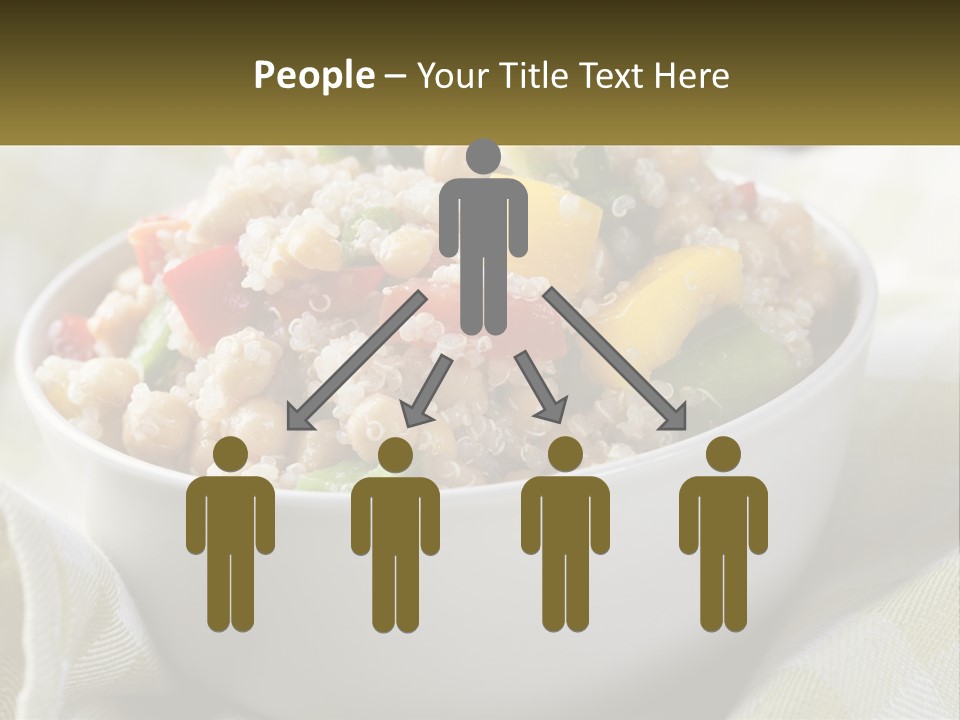 A White Bowl Filled With Rice And Veggies PowerPoint Template