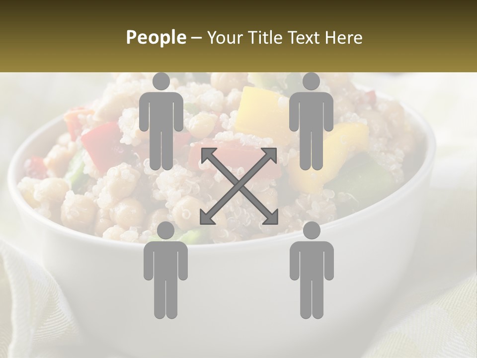 A White Bowl Filled With Rice And Veggies PowerPoint Template