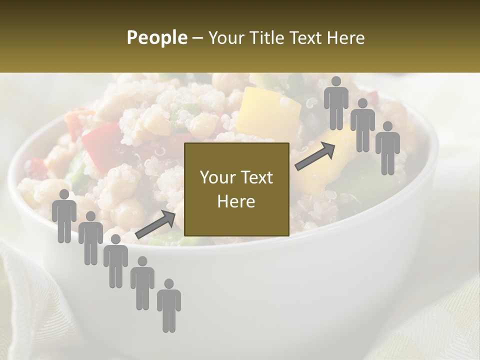 A White Bowl Filled With Rice And Veggies PowerPoint Template