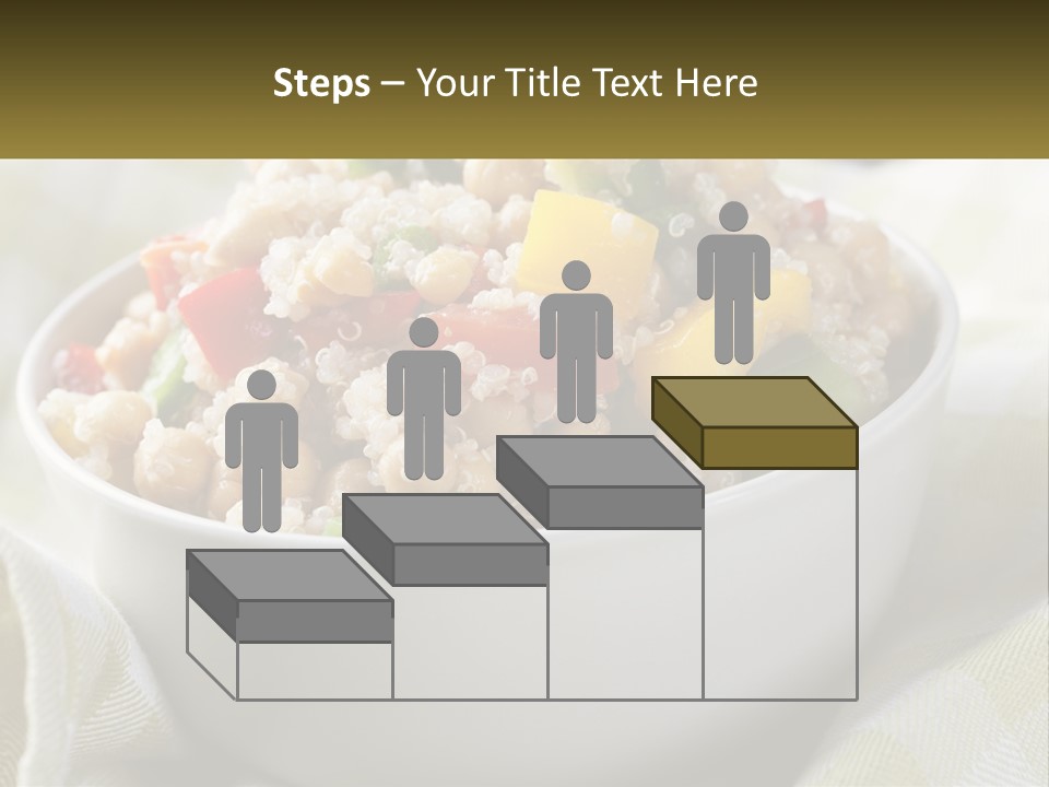 A White Bowl Filled With Rice And Veggies PowerPoint Template