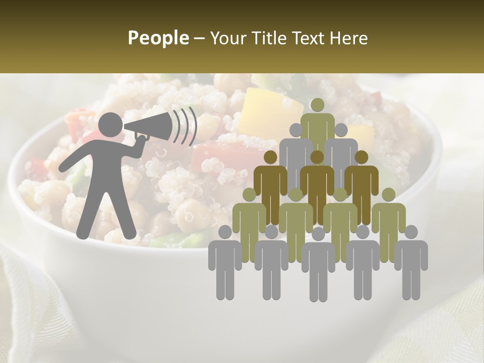 A White Bowl Filled With Rice And Veggies PowerPoint Template