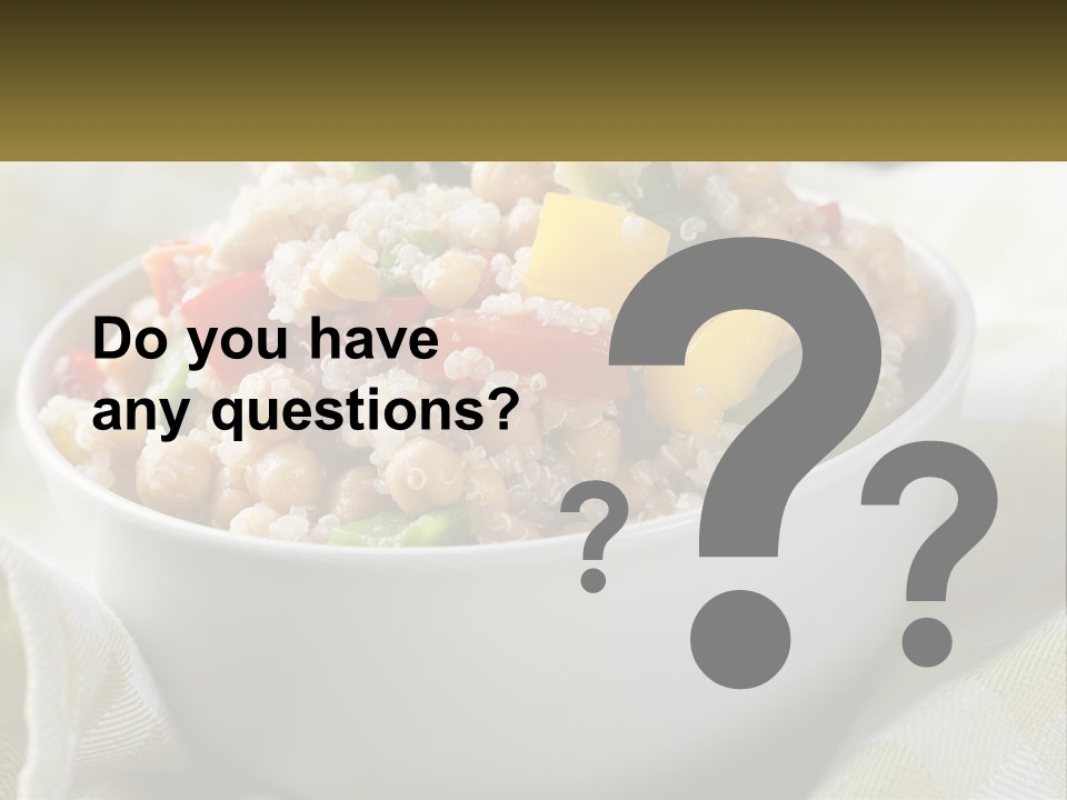 A White Bowl Filled With Rice And Veggies PowerPoint Template