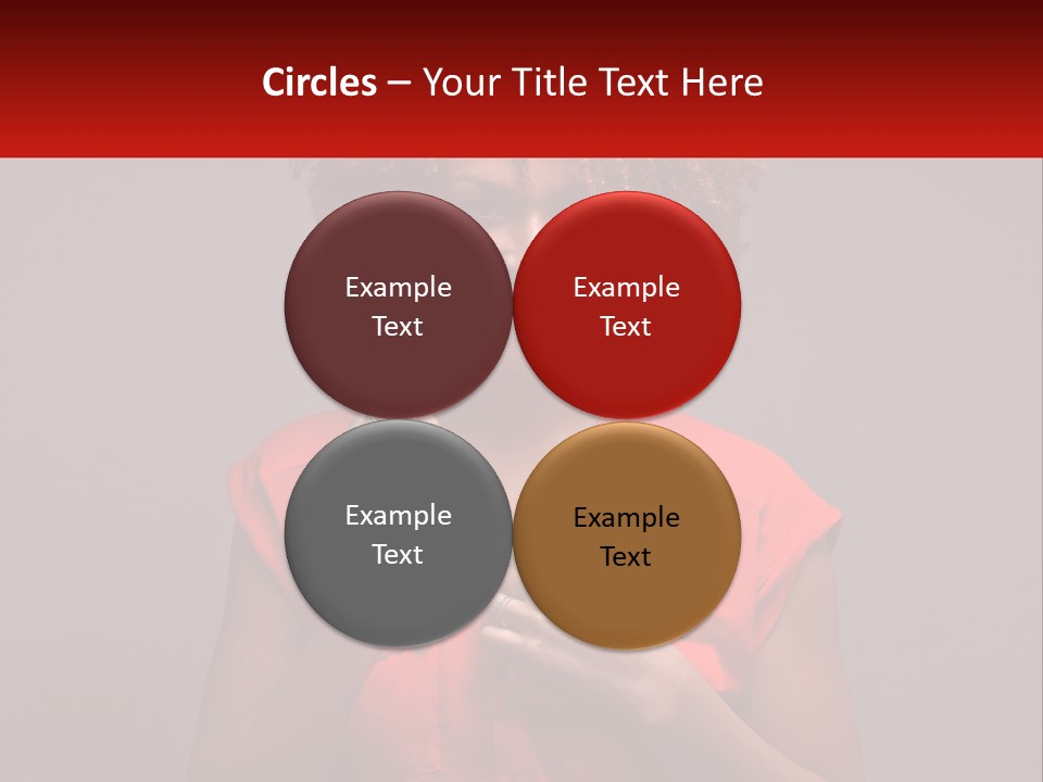 A Woman In A Red Shirt Is Holding A Red Sign PowerPoint Template