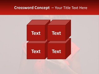 A Woman In A Red Shirt Is Holding A Red Sign PowerPoint Template