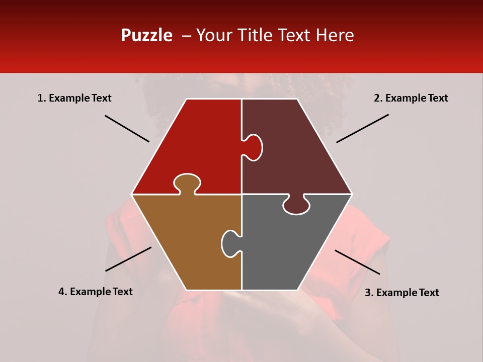 A Woman In A Red Shirt Is Holding A Red Sign PowerPoint Template