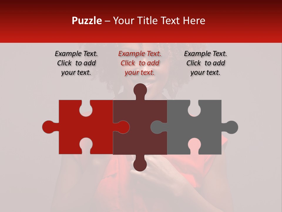 A Woman In A Red Shirt Is Holding A Red Sign PowerPoint Template