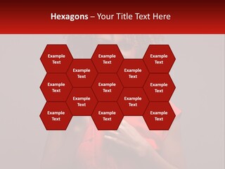 A Woman In A Red Shirt Is Holding A Red Sign PowerPoint Template