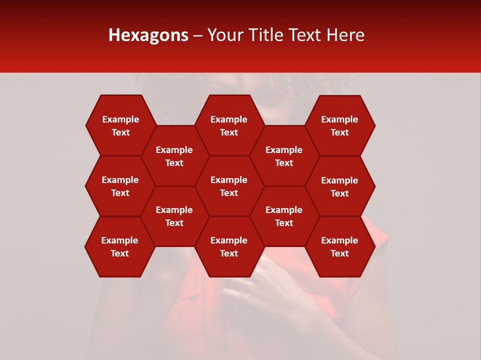 A Woman In A Red Shirt Is Holding A Red Sign PowerPoint Template