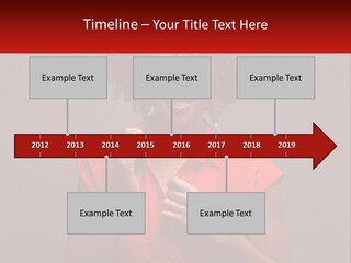 A Woman In A Red Shirt Is Holding A Red Sign PowerPoint Template