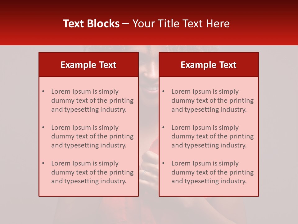 A Woman In A Red Shirt Is Holding A Red Sign PowerPoint Template