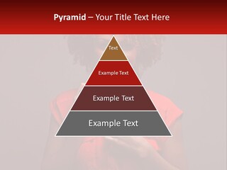 A Woman In A Red Shirt Is Holding A Red Sign PowerPoint Template