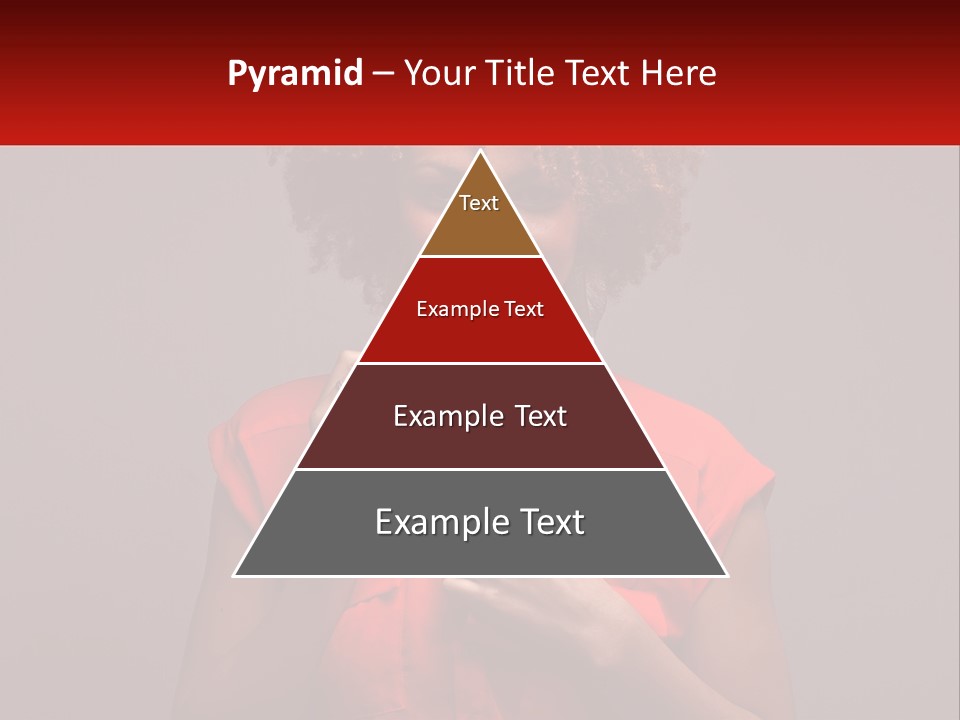A Woman In A Red Shirt Is Holding A Red Sign PowerPoint Template