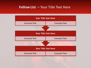 A Woman In A Red Shirt Is Holding A Red Sign PowerPoint Template