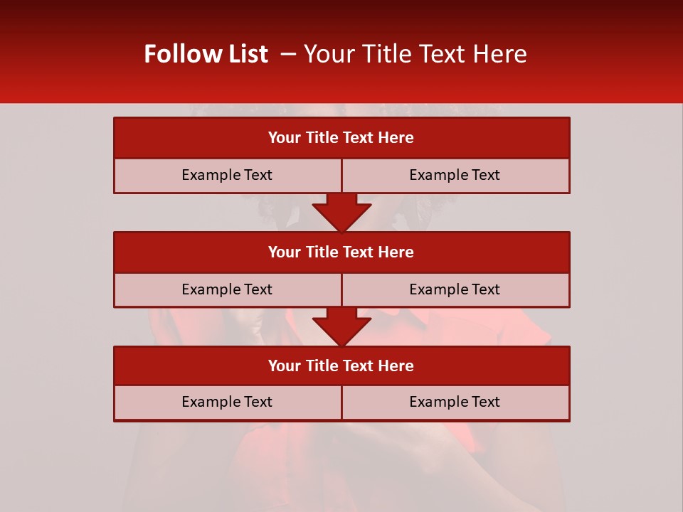 A Woman In A Red Shirt Is Holding A Red Sign PowerPoint Template