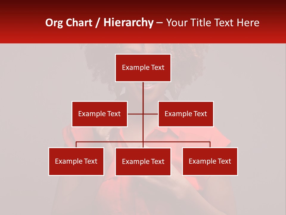 A Woman In A Red Shirt Is Holding A Red Sign PowerPoint Template