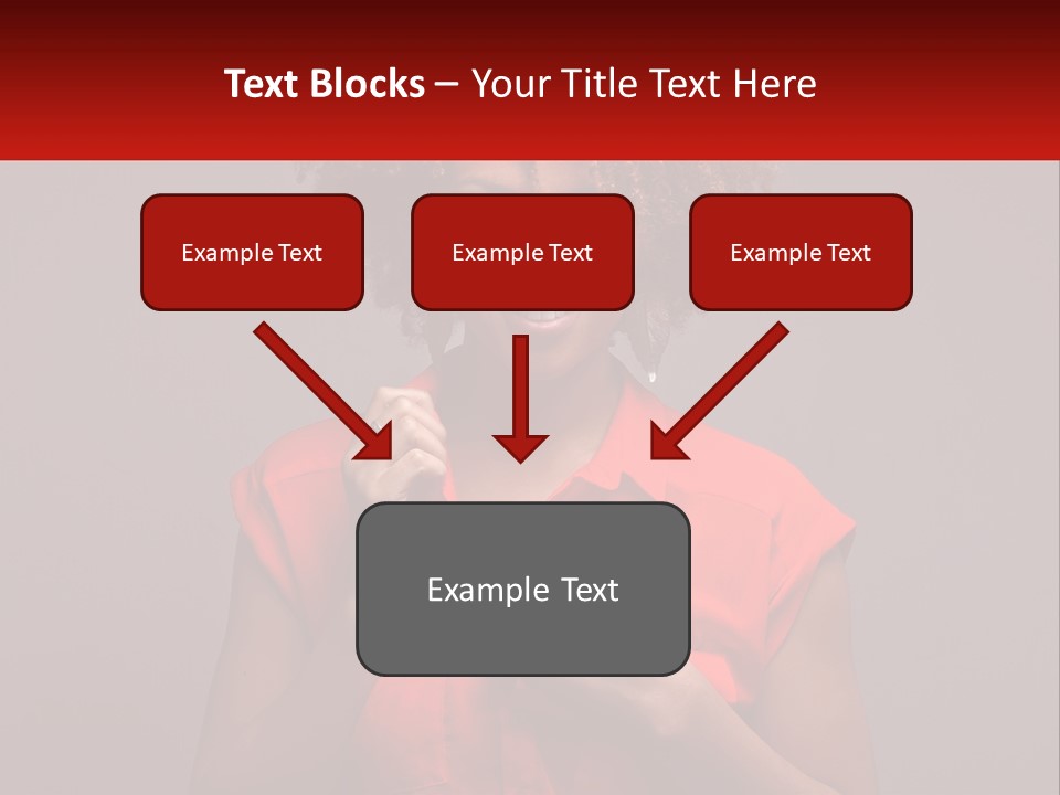 A Woman In A Red Shirt Is Holding A Red Sign PowerPoint Template