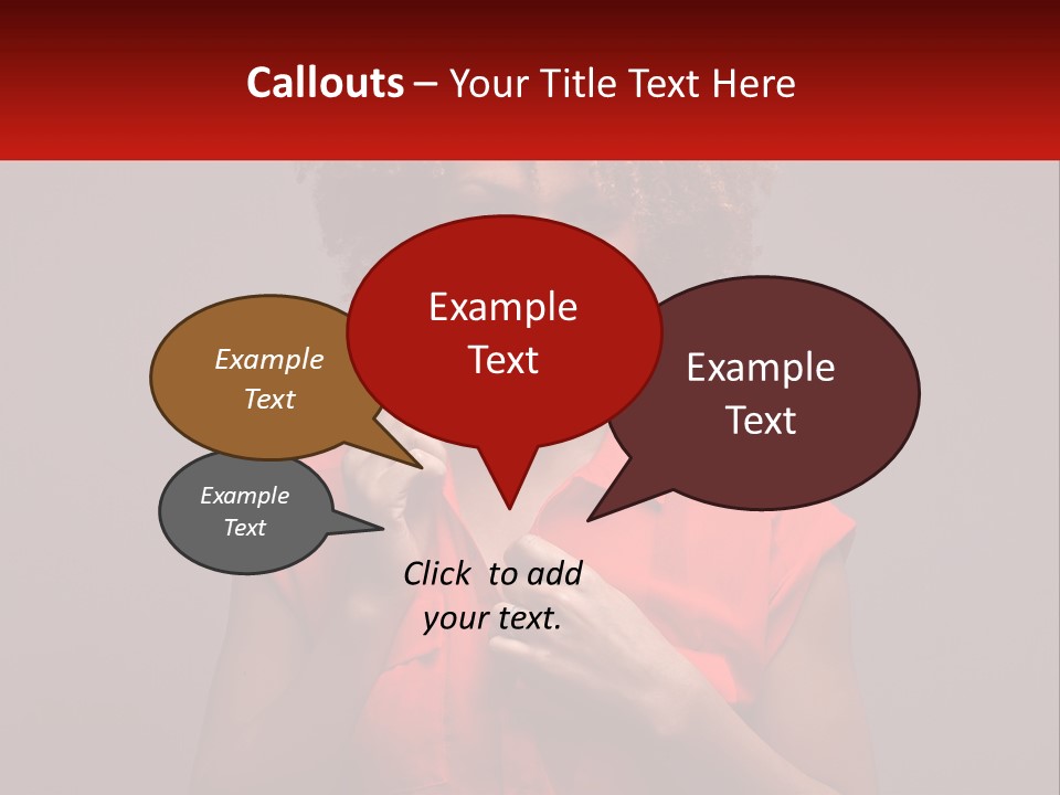 A Woman In A Red Shirt Is Holding A Red Sign PowerPoint Template