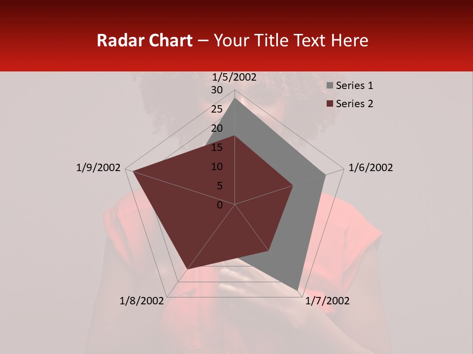 A Woman In A Red Shirt Is Holding A Red Sign PowerPoint Template