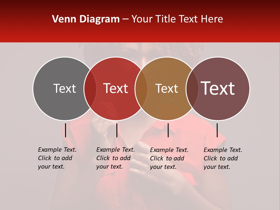 A Woman In A Red Shirt Is Holding A Red Sign PowerPoint Template