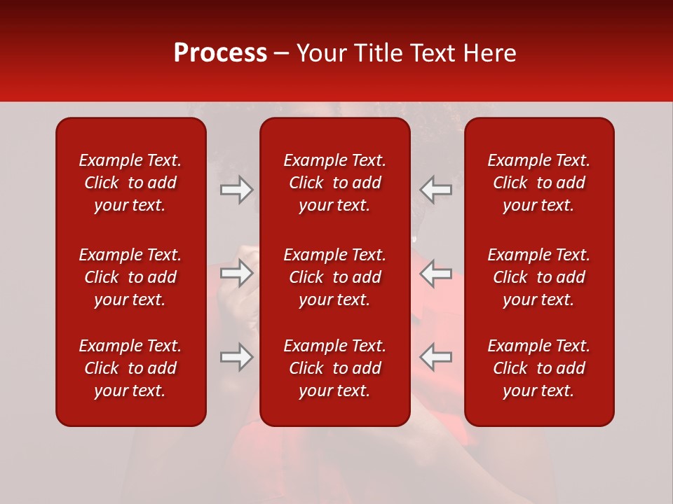 A Woman In A Red Shirt Is Holding A Red Sign PowerPoint Template