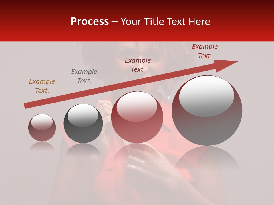 A Woman In A Red Shirt Is Holding A Red Sign PowerPoint Template