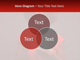 A Woman In A Red Shirt Is Holding A Red Sign PowerPoint Template