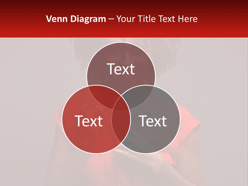 A Woman In A Red Shirt Is Holding A Red Sign PowerPoint Template