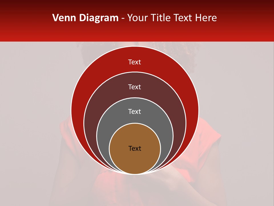 A Woman In A Red Shirt Is Holding A Red Sign PowerPoint Template