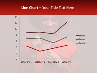 A Woman In A Red Shirt Is Holding A Red Sign PowerPoint Template