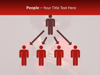 A Woman In A Red Shirt Is Holding A Red Sign PowerPoint Template