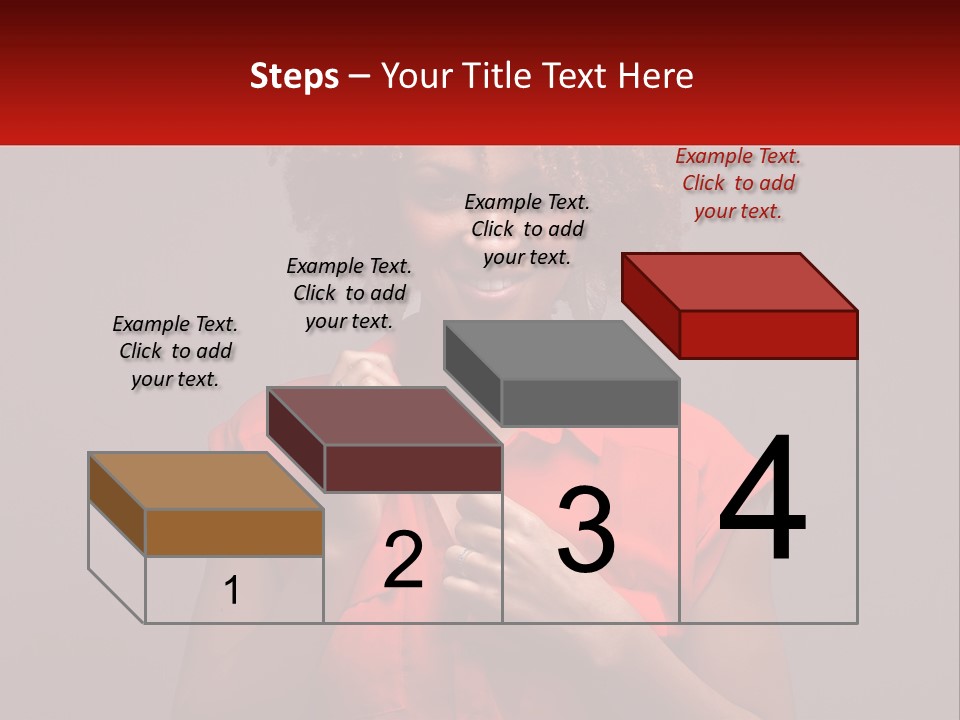 A Woman In A Red Shirt Is Holding A Red Sign PowerPoint Template